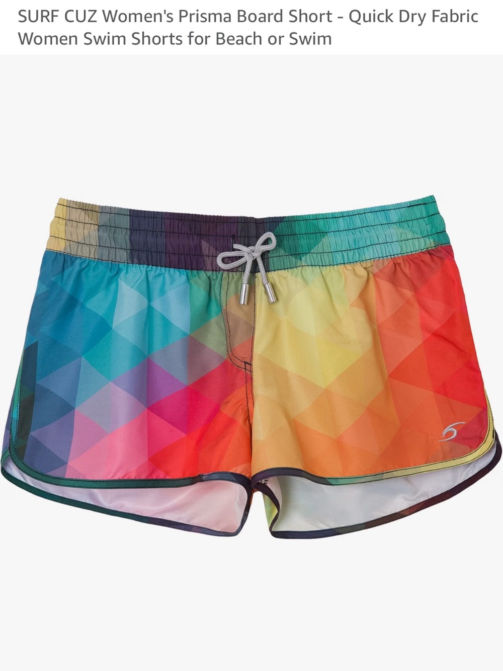 SURF CUZ Women's Prisma Rainbow Quick-Dry Shorts